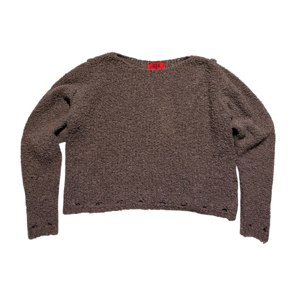 Boucle wool cropped sweater